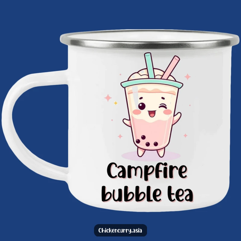 Durable Funny Boba Tea Camping Mug - Your Fun Companion for Adventures