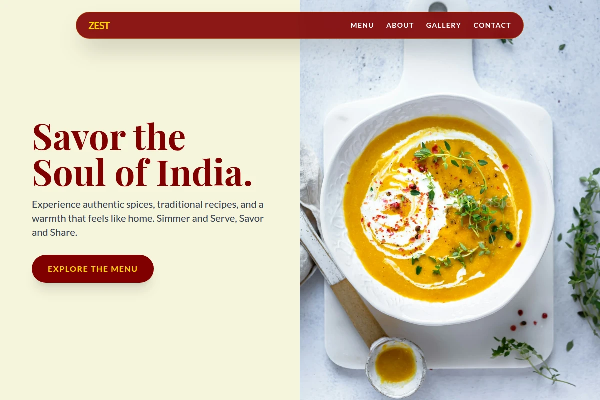 Zest Indian Food