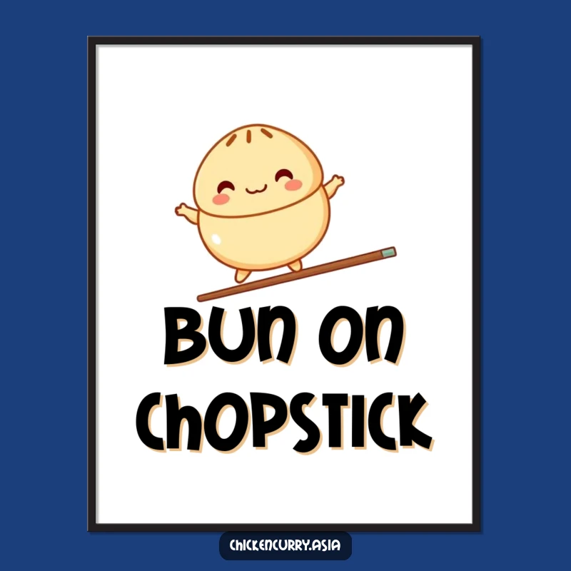 Funny Steamed Bun Digital Art: Instant Download Print for Whimsical Decor