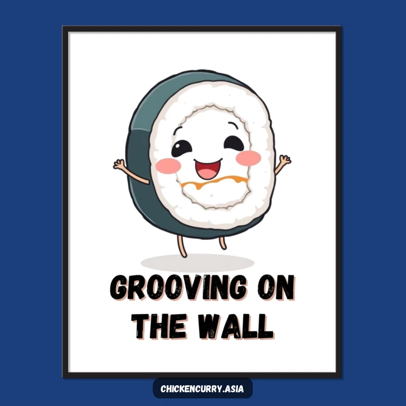 Funny Sushi Roll Digital Art - Instant Joyful Decor for Foodies