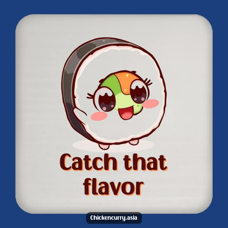 Funny Sushi Coaster Set: Protect Surfaces with Cartoon Charm