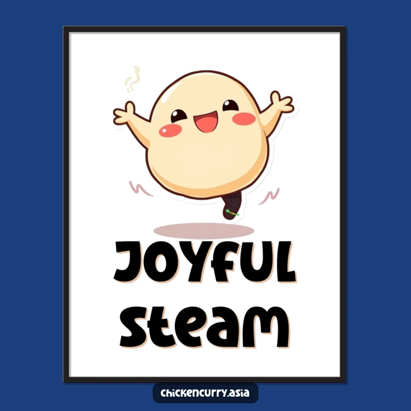 Funny Dumpling Poster: Vibrant Cartoon Art Print for Kitchen Decor