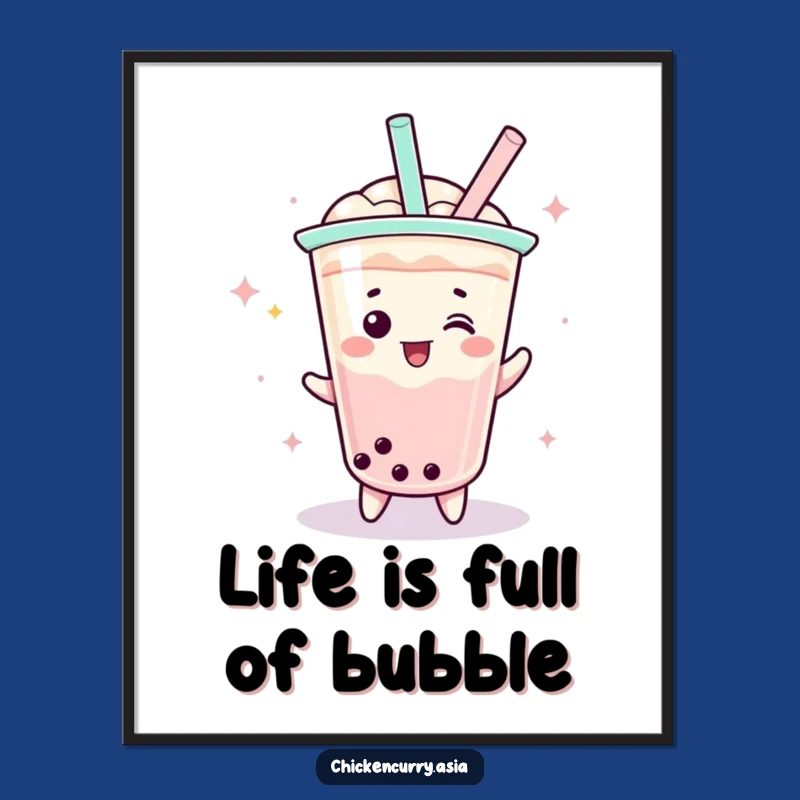 Funny Free Printable Wall Art: Boba Spin Whimsical Downloadable Art