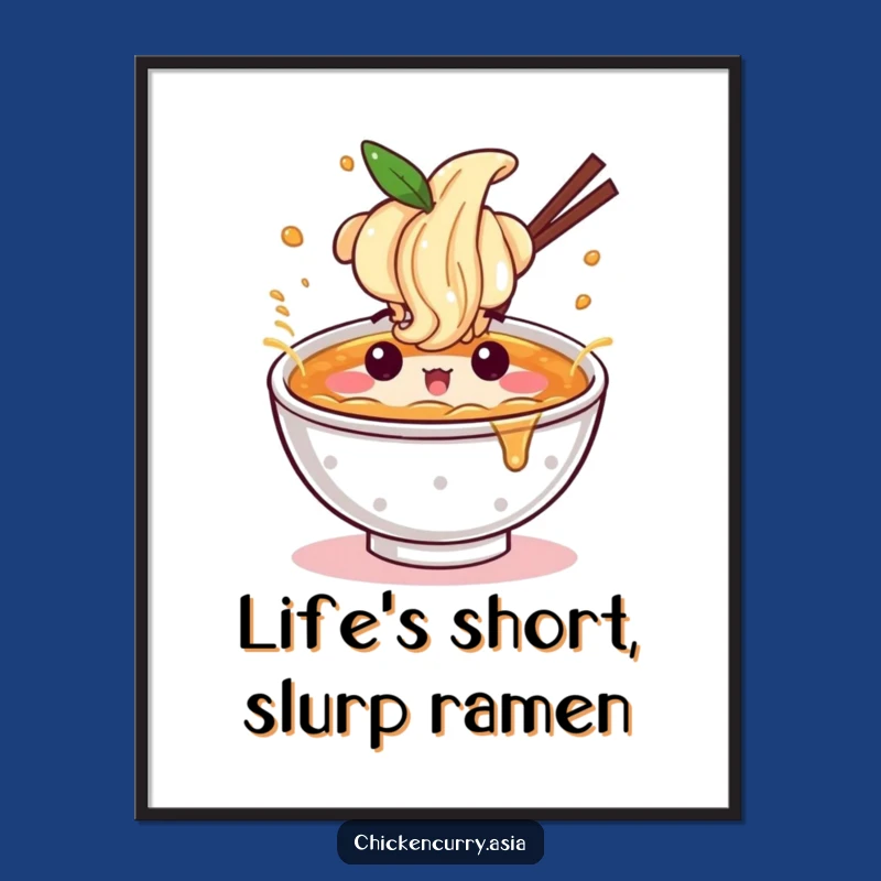 Funny Free Printable Wall Art: Ramen Splash Whimsical Downloadable Art