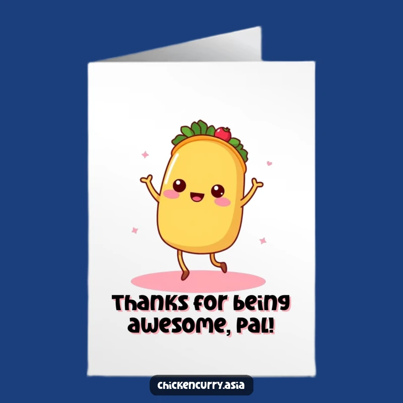 Free Printable Thank You Card: Dancing Taco Funny Downloadable Gift