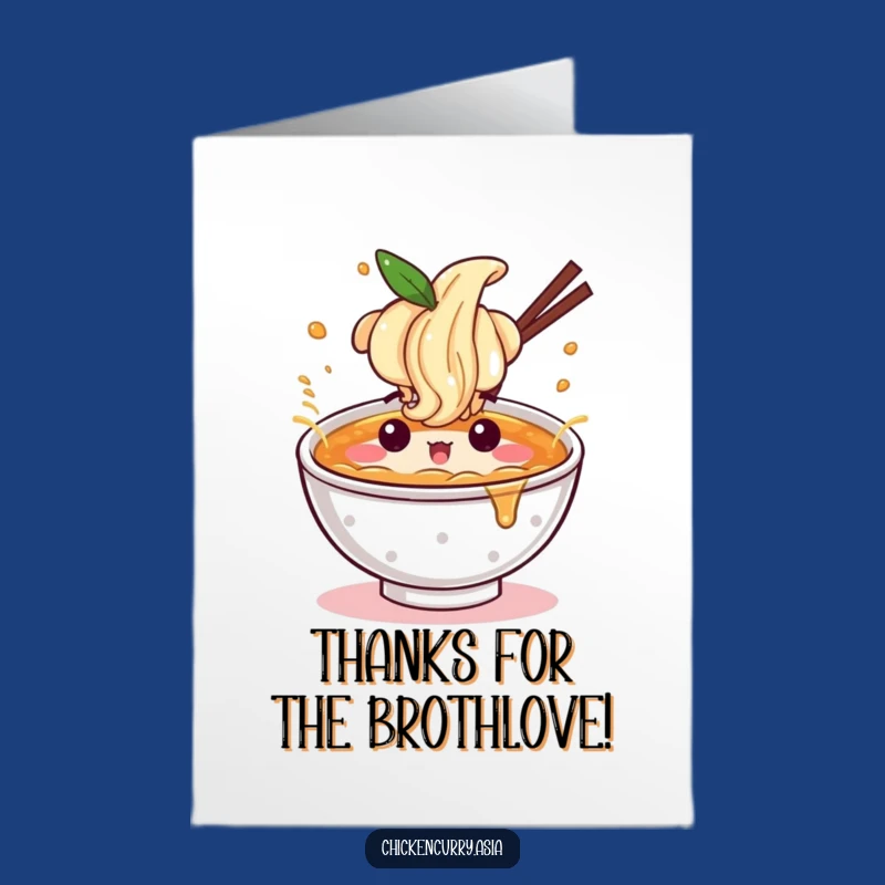 Free Printable Thank You Card: Ramen Splash Funny Downloadable Gift