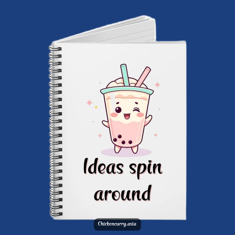 Funny Boba Tea Notebook - Jot Down Ideas with Bubbly Flair