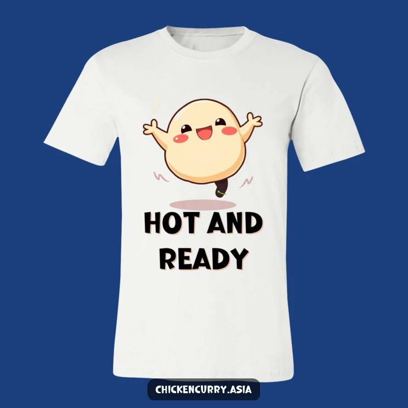 Funny Dumpling Joy T-Shirt: Hilarious Cartoon Character Leap Tee for Food Lovers